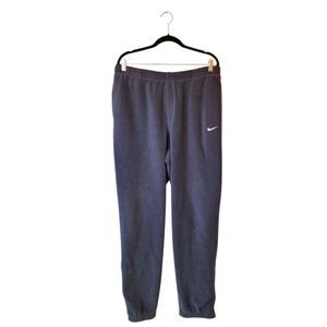 Nike Y2K Men's Black Fleece Embroidered Logo Sweatpants Size L